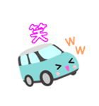 可愛い車【Aqua×Whiteツートン】（個別スタンプ：28）