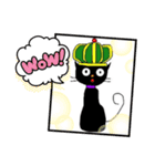 王冠の黒猫のスタンプ（個別スタンプ：1）