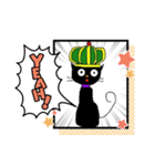 王冠の黒猫のスタンプ（個別スタンプ：2）