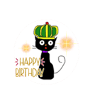 王冠の黒猫のスタンプ（個別スタンプ：8）