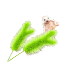 ハリネズミ ウサギ 花（個別スタンプ：15）