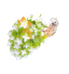 ハリネズミ ウサギ 花（個別スタンプ：30）