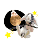 ハリネズミ ウサギ 花（個別スタンプ：35）