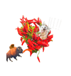 ハリネズミ ウサギ 花（個別スタンプ：39）