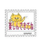 切手風 ねこのスタンプ【ジャンケン付】（個別スタンプ：11）