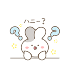 かわいいウサギのカップル(日本語＆韓国語)（個別スタンプ：8）