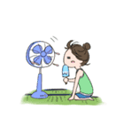 女子の夏遊び（個別スタンプ：1）