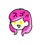 さくら色 髪の毛 プリティガール 表情40個（個別スタンプ：29）