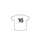 ユニフォームの背番号シリーズ 1-40（個別スタンプ：16）