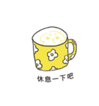 白い犬バンバンと花（個別スタンプ：5）