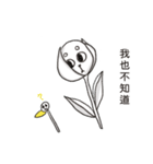 白い犬バンバンと花（個別スタンプ：15）