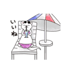 夏を楽しむ いたちスタンプ（個別スタンプ：7）