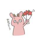 素直なシカうさぎ（個別スタンプ：5）