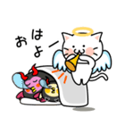 ネコ天使とトリ悪魔の辛口スタンプ【修正】（個別スタンプ：1）