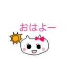 リボンつけたネコちゃん♡（個別スタンプ：1）