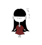 黒髪少女とペットの狼（個別スタンプ：14）