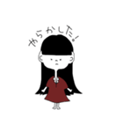 黒髪少女とペットの狼（個別スタンプ：20）