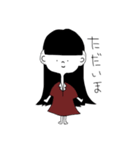 黒髪少女とペットの狼（個別スタンプ：22）