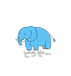 ゾウさん。ときどき、アフロさん。（個別スタンプ：1）