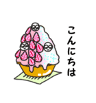 かき氷とトリプル白玉団子ちゃん（個別スタンプ：3）
