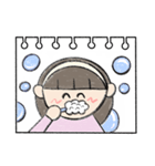 スケッチブックに描く(女性)（個別スタンプ：1）