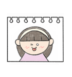 スケッチブックに描く(女性)（個別スタンプ：3）