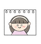 スケッチブックに描く(女性)（個別スタンプ：6）
