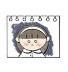 スケッチブックに描く(女性)（個別スタンプ：7）