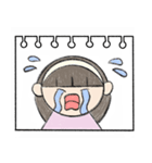 スケッチブックに描く(女性)（個別スタンプ：13）