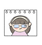 スケッチブックに描く(女性)（個別スタンプ：24）