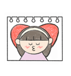 スケッチブックに描く(女性)（個別スタンプ：26）