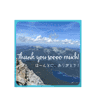 山、海、空、薔薇と英語と日本語（個別スタンプ：4）
