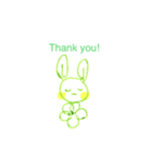 みどりのしろうさぎ(white green rabbit)（個別スタンプ：1）