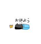 黒いいぬきつねとししゃもじスタンプ（個別スタンプ：1）