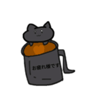 黒いいぬきつねとししゃもじスタンプ（個別スタンプ：8）