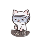 ピンク猫石英と青い犬ボール（個別スタンプ：3）