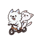 ピンク猫石英と青い犬ボール（個別スタンプ：30）