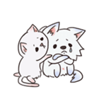 ピンク猫石英と青い犬ボール（個別スタンプ：32）