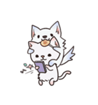 ピンク猫石英と青い犬ボール（個別スタンプ：36）