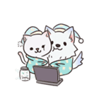 ピンク猫石英と青い犬ボール（個別スタンプ：39）