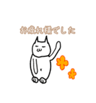シロ猫のあいさつスタンプです（個別スタンプ：3）