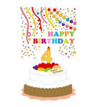 1～9歳、81歳～・年齢の誕生日お祝いケーキ（個別スタンプ：4）
