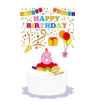 1～9歳、81歳～・年齢の誕生日お祝いケーキ（個別スタンプ：6）