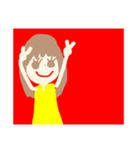 個性派可愛いピース女の子（個別スタンプ：1）
