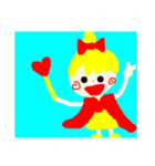 個性派可愛いピース女の子（個別スタンプ：3）