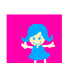 個性派可愛いピース女の子（個別スタンプ：4）