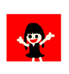 個性派可愛いピース女の子（個別スタンプ：7）