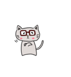 赤茶のメガネをかけたにゃんこ(文字無し)（個別スタンプ：6）
