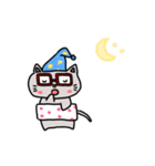 赤茶のメガネをかけたにゃんこ(文字無し)（個別スタンプ：10）