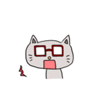 赤茶のメガネをかけたにゃんこ(文字無し)（個別スタンプ：11）